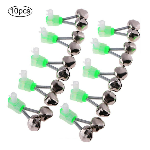 10PCS Outdoor Fishing Twin Sea Rod Bells Ring Bite Bait Lure Alarm Clip Tackle